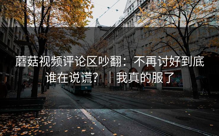 蘑菇视频评论区吵翻：不再讨好到底谁在说谎？｜我真的服了
